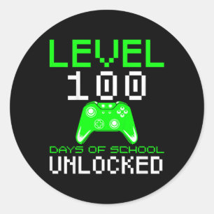 Sticker Rond Chemise 100ème jour d'école pour enfants Jeux vidé