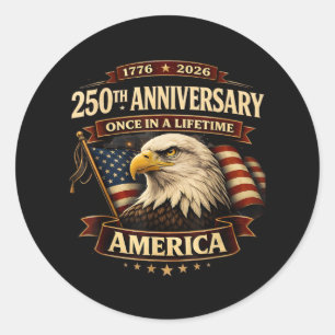 Sticker Rond Chemise 250e anniversaire États-Unis 250e Amérique