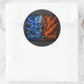 Sticker Rond Chemise 3D Crâne Feu vs Glace – (Sac)