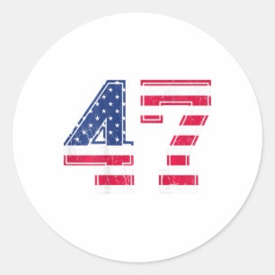 Sticker Rond Chemise 47e anniversaire Drapeau Usa Maillot d'équ