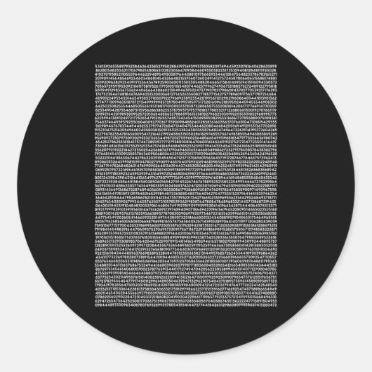 Sticker Rond Chemise 5000 décimales Pi Cadeau Maths Prof Maths (Devant)