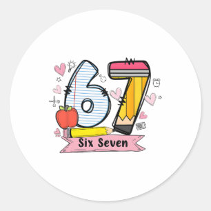 Sticker Rond Chemise 67 pour les enseignants 67 Mème Femme Ense