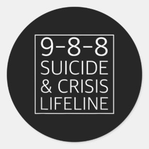 Sticker Rond Chemise 988 - Ligne d'assistance pour la sensibili