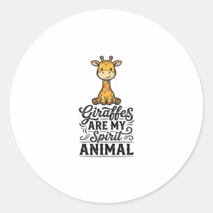 Sticker Rond Chemise à gravure vintage d'animal d'esprit de gir