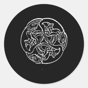 Sticker Rond Chemise à noeud celtique Tatouage à chien celtique