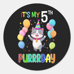 Sticker Rond Chemise Anniversaire de enfant 5 Filles Garçons 5e