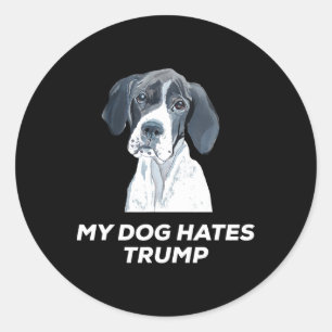 Sticker Rond Chemise Anti Trump Mon Chien Déteste Trump