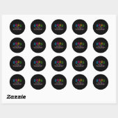 Sticker Rond Chemise Autisme D'Empreinte, Chaque Impression Dit (Feuille)