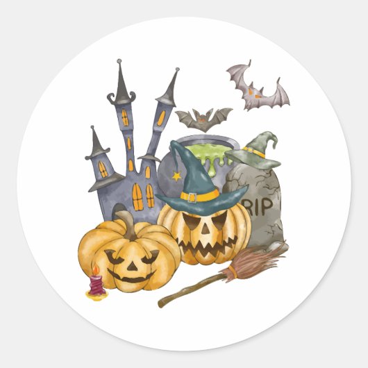 Sticker Rond Chemise cadeau Halloween Nightmare avant Noël (Devant)