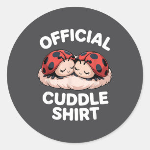 Sticker Rond Chemise Câlin Couple Coccinelle Mignon Confortable