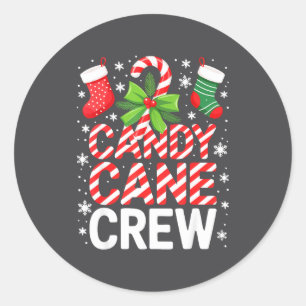 Sticker Rond Chemise Candy Cane Crew Adulte Hommes Femmes Enfan