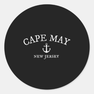 Sticker Rond Chemise Cape May Nj, ville maritime du New Jersey