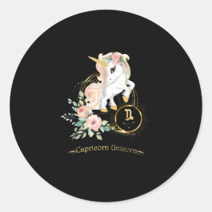Sticker Rond Chemise Capricorne Signe du zodiaque Licorne Astro
