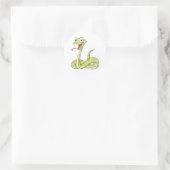 Sticker Rond Chemise caricature de serpent Viper Vert (Sac)