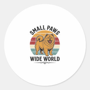 Sticker Rond Chemise Chow Chow Petites Pattes Grand Monde Vinta