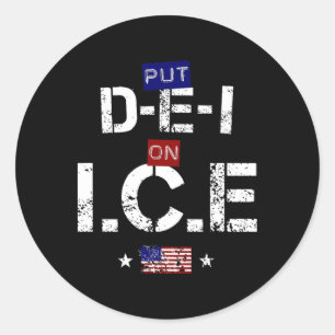 Sticker Rond Chemise cool qui dit Put Dei On Ice - Pro Trump De