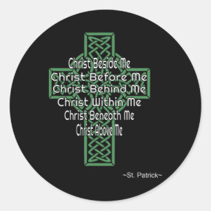 Sticker Rond Chemise Croix Celtique Prière Saint Patrick Cadeau