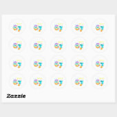 Sticker Rond Chemise d'anniversaire 7 ans fille 7 ans J'avais 6 (Feuille)