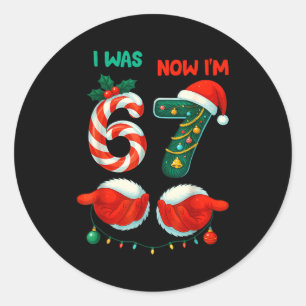 Sticker Rond Chemise d'anniversaire de 7 ans J'avais 6 ans main