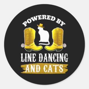 Sticker Rond Chemise dansante en ligne Funny Amoureux des chats