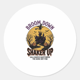 Sticker Rond Chemise de barman Halloween Tavern ensorcelée Sorc