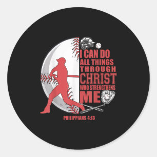 Sticker Rond Chemise de baseball Enfants Christ Garçons Filles