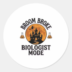 Sticker Rond Chemise de biologiste Halloween Vintage Science Sq
