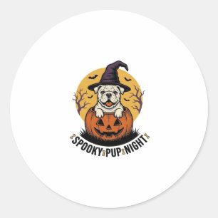 Sticker Rond Chemise de bouledogue Halloween avec chien à citro