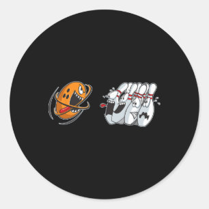 Sticker Rond Chemise de bowling Funny Bowler femmes hommes équi