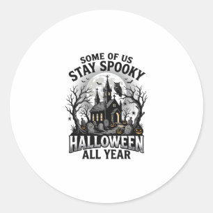 Sticker Rond Chemise de cimetière d'Halloween pour les fans de