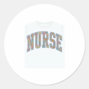 Sticker Rond Chemise de conception de lettrage universitaire fl