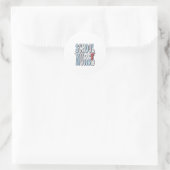 Sticker Rond Chemise de conception de typographie florale vinta (Sac)
