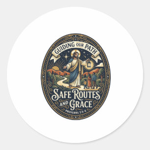 Sticker Rond Chemise de conducteur de bus Jésus travailleur de