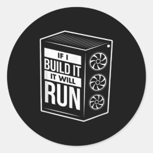 Sticker Rond Chemise De Constructeur Pc Drôle - Computer Builde