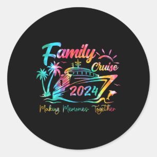 Sticker Rond Chemise de croisière en famille 2024 Vacances Fair