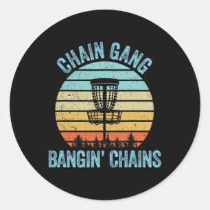 Sticker Rond Chemise de Disc Golf Drôle Chaîne Rétro Cadeau de