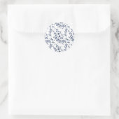 Sticker Rond Chemise de doublure de feuillage bleu (Sac)