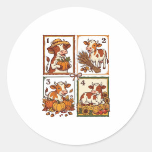 Sticker Rond Chemise de ferme à patchwork vintage Quatuor de va