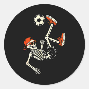 Sticker Rond Chemise de football drôle squelette Halloween pour
