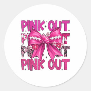 Sticker Rond Chemise De Football Rose Out Avec Bow Pour Femmes