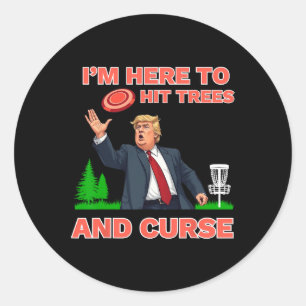 Sticker Rond Chemise De Golf Disque Funny Frappe Les Arbres Et