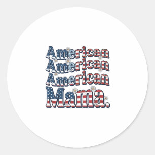 Sticker Rond Chemise de gravure vintage patriotique American Ma