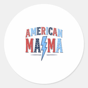 Sticker Rond Chemise de gravure vintage patriotique American Ma