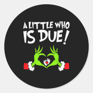 Sticker Rond Chemise de grossesse de Noël Un petit qui est prév