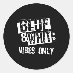 Sticker Rond Chemise De Groupe Bleu Et Blanc Pour Le Lycée