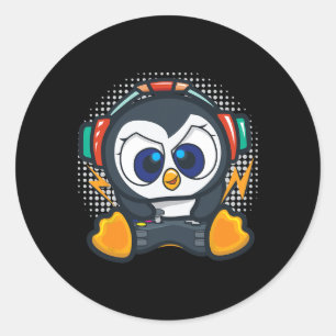 Sticker Rond Chemise de jeu Penguin Garçons Enfants Cadeau de j