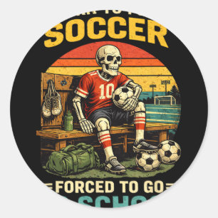 Sticker Rond Chemise de joueur de football garçons jouant au fo