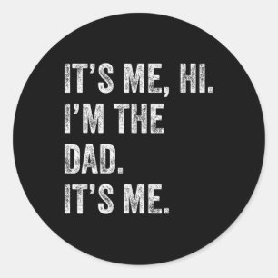 Sticker Rond Chemise de Jour Drôle Son Moi Salut Je suis Le Pap