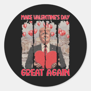 Sticker Rond Chemise de la Saint-Valentin Trump Faire de la Sai