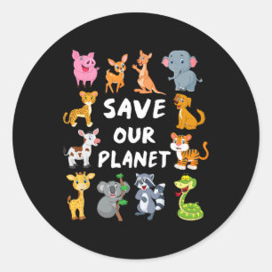 Sticker Rond Chemise De l'environnement Enfants Avec De Bons An